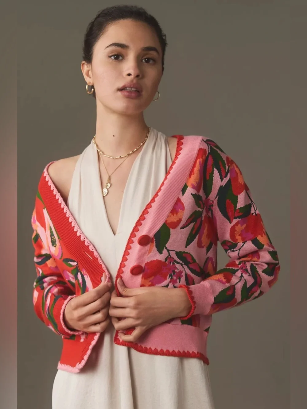 FARM Rio Mixed Papaya Knit Cardigan - Picture 1 of 5